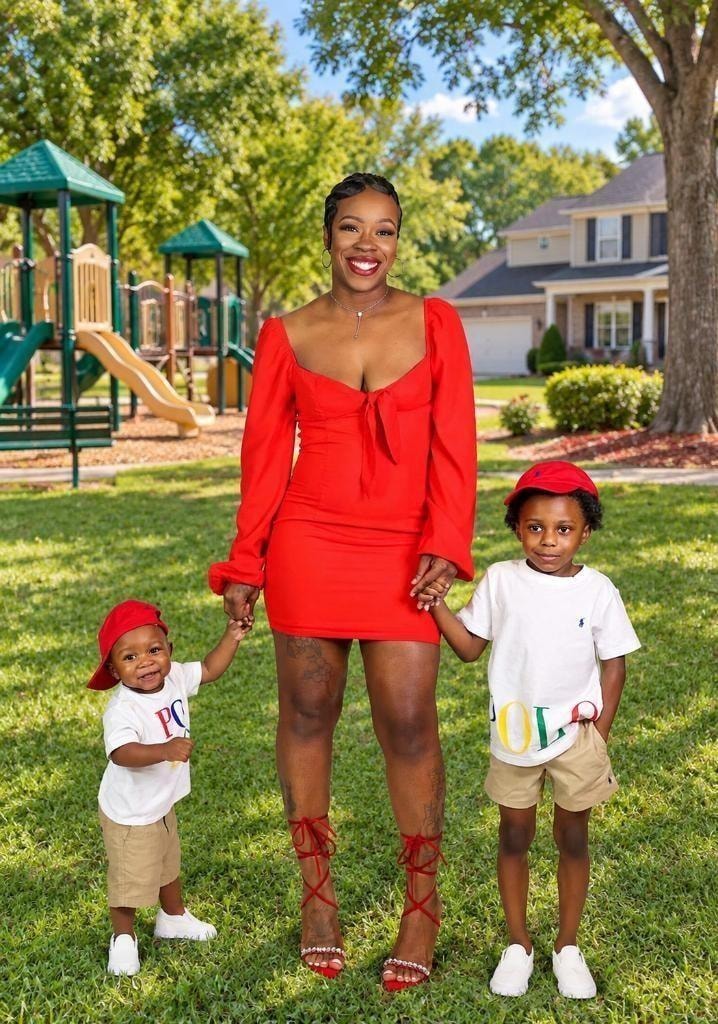 Teria Renee Herring-Richardson with her two sons — the heart behind Teria Family Tree